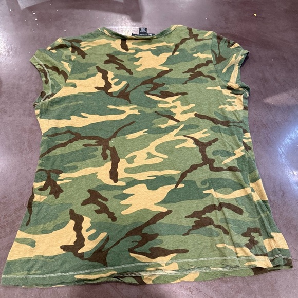INC International Concepts Green and Tan Camouflage  Tee - Picture 4 of 6